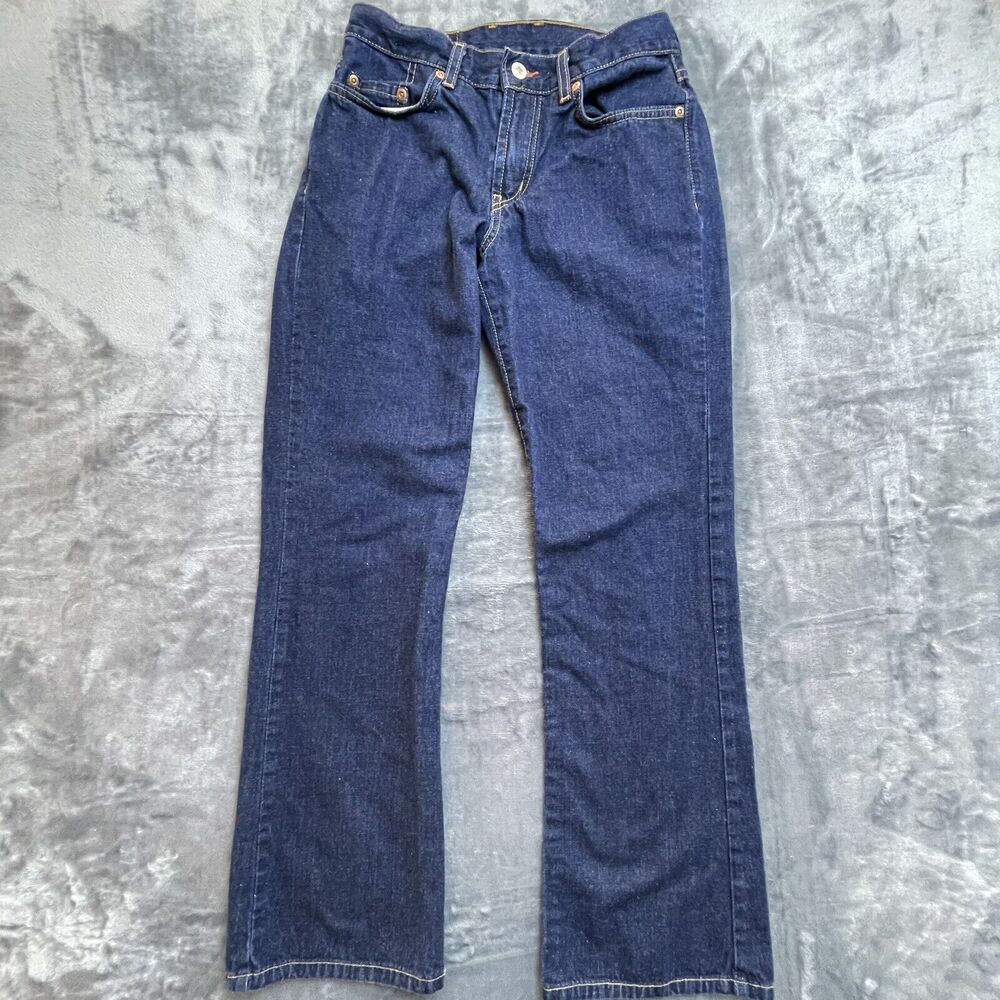 Lucky Brand Dungarees Women 4/27 Dark Straight Bootcut‎ Red Label Riding USA